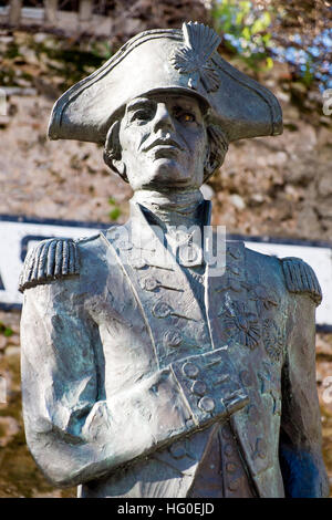 Statua di ammiraglio Horatio Nelson, bastione meridionale, Gibilterra (British Overseas territorio) Foto Stock