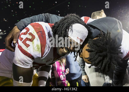 In California, Stati Uniti d'America. Il 2 gennaio, 2017. USC defensive back Leon McQuay III (22) celebra dopo il Rose Bowl gioco tra la Penn State Nittany Lions e la University of Southern California Trojans al Rose Bowl Stadium di Pasadena, in California. USC ha vinto 52-49. © Scott Taetsch/ZUMA filo/Alamy Live News Foto Stock