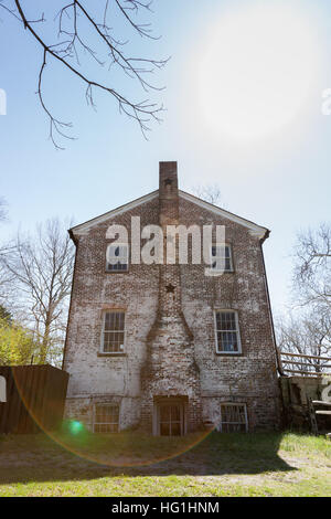 Fotografie a colori di edifici storici ad Allaire Village di Allaire membro Park di Farmingdale, New Jersey Foto Stock