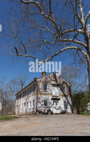 Fotografie a colori di edifici storici ad Allaire Village di Allaire membro Park di Farmingdale, New Jersey Foto Stock