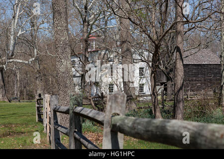 Fotografie a colori di edifici storici ad Allaire Village di Allaire membro Park di Farmingdale, New Jersey Foto Stock