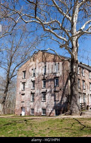 Fotografie a colori di edifici storici ad Allaire Village di Allaire membro Park di Farmingdale, New Jersey Foto Stock