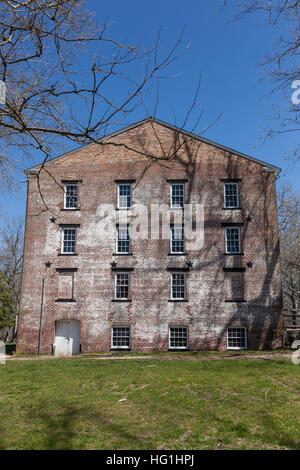Fotografie a colori di edifici storici ad Allaire Village di Allaire membro Park di Farmingdale, New Jersey Foto Stock