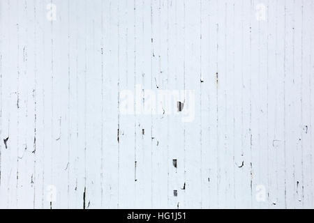 Bianco antico legno dipinto schierandosi con peeling paint Foto Stock