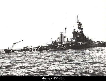 USS Pennsylvania (BB-38) naufragio off Kwajalein01 1948 Foto Stock