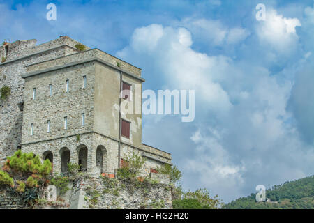 Torre Aurora Torre) a Monterosso al mare, Cinque Terre, Italia Foto Stock