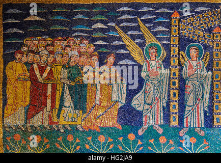 ROMA - 6 GENNAIO 2016. Mosaici dell'abside della chiesa di Santa Prassede. Basilica Di San Praxedes.Roma, Italia Foto Stock