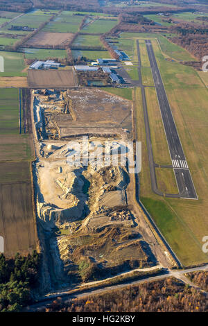 Vista aerea, sabbia al aérodrome Schwarze Heide, Kirchhellen, Bottrop, Ruhr aeria, RENANIA DEL NORD-VESTFALIA, Germania, Europa Foto Stock