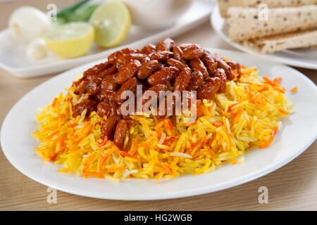 Fagiolo curry con riso , rajma chawal , il cibo indiano Foto Stock