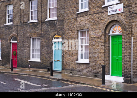 Il Grade ii Listed Georgiani terrazzati alloggiamento in Waterloo Londra Inghilterra Foto Stock