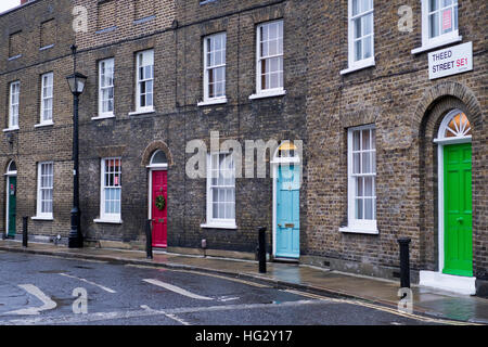 Il Grade ii Listed Georgiani terrazzati alloggiamento in Waterloo Londra Inghilterra Foto Stock