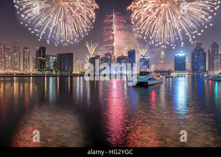 Festa di Capodanno a Dubai Foto Stock