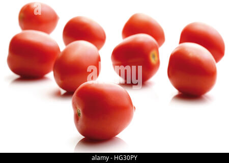 I pomodorini, antiche varietà di pomodoro (Lycopersicon esculentum) Foto Stock