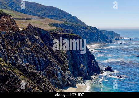 Panorama di PCH tra il Carmelo e Cambria Foto Stock