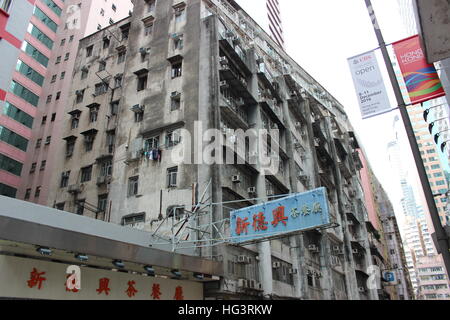 Un complesso di appartamenti a Mong Kok, Kowloon, Hong Kong Foto Stock