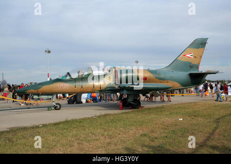 Ungherese Air Force Aero L-39 Albatross trainer ancora su Kecskemet airbase. Ungheria Foto Stock