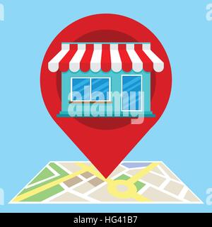 Local search marketing ecommerce Illustrazione Vettoriale