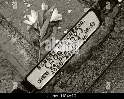 Monocromatico Rob Roys grave, Balquhidder - Robert "" Rob Roy MacGregor Foto Stock