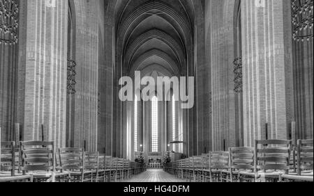 Copenaghen, Danimarca - Gennaio 03, 2017: fotografia interiore dell'imponente hall della Chiesa Grundtvigs Foto Stock