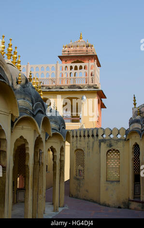 Parte della costruzione del palazzo dei venti Hava Makhal in Jaipur India,una parte, architettura, edilizia, decoro, hava Foto Stock