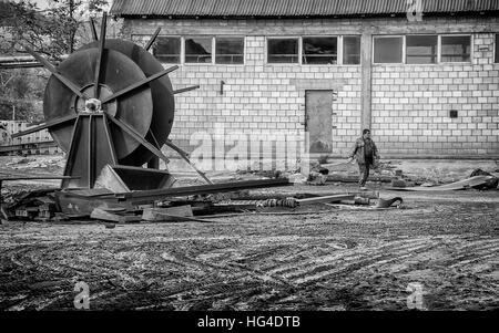 Bor, Serbia - Novembre 08, 2007: gli aspetti ecologici della produzione del rame a Bor Foto Stock