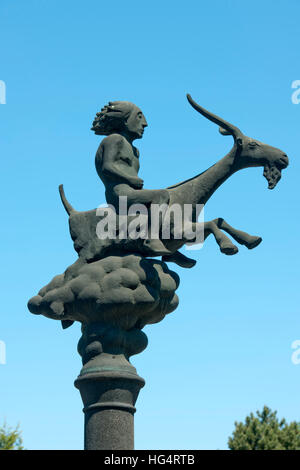 Deutschland, NRW, Städteregion Aachen, Herzogenrath, Bockreiterdenkmal am Platz Schütz-von der Rode Strasse / Erkenstrasse. Die Bockreiter oder 'Schwa Foto Stock