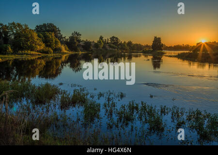 Sunrise, American River, Sacramento, California Foto Stock