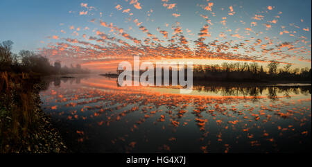 Sunrise, American River, Sacramento, California Foto Stock