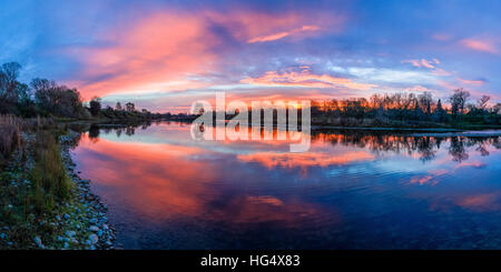 Sunrise, American River, Sacramento, California Foto Stock