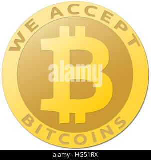 Golden bitcoin moneta virtuale. Foto Stock