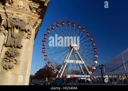 La grande ruota, Cardiff Winter Wonderland. Foto Stock