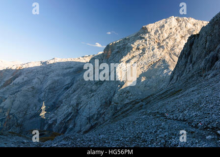 Berchtesgadener Alpen: 220 kV - linea ad alta tensione di Verbund AG a Torscharte presso il monte Hochkönig, Tennengau, Salisburgo, Austria Foto Stock