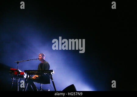 James BLAKE eseguendo sulla West Holts stadio durante il Glastonbury 2016 Foto Stock