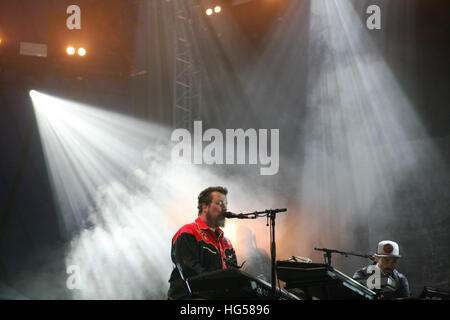 John Grant di eseguire sul John Peel stage a Glastonbury 2016. Foto Stock