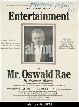 Poster di circo - In questo hotel un intrattenimento dal sig. Oswald Rae la sconcertante umorista Foto Stock