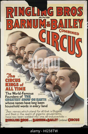 Poster di circo - Ringling Bros e Barnum & Bailey Circus combinato   circus re di tutti i tempi Foto Stock