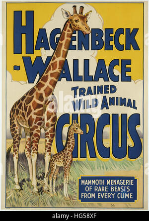 Poster di circo - Hagenbeck-Wallace addestrato animali selvatici del Circus Foto Stock