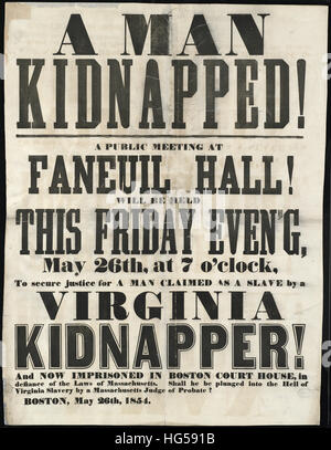 Anti-Slavery locandine - Circa 1850 - Un uomo rapito! Foto Stock