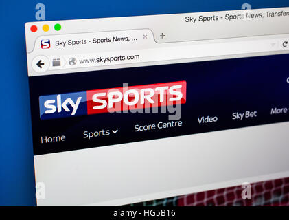 LONDON, Regno Unito - 20 OTTOBRE 2015: La homepage ufficiale di Sky Sport Sito web, il 20 ottobre 2015. Foto Stock