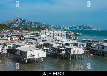 Poreporena stilt village, Port Moresby, Papua Nuova Guinea, Pacific Foto Stock