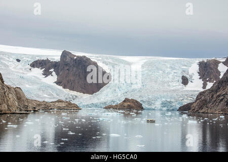 Kujatdeleq ghiacciaio, Prins Christian Sund, Groenlandia meridionale, regioni polari Foto Stock