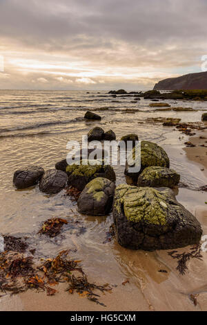 Kildonan shore, Isle of Arran, North Ayrshire, in Scozia, Regno Unito Foto Stock