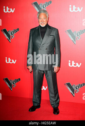 Sir Tom Jones che frequentano la voce REGNO UNITO Lancio a Millbank Tower, London. Foto Stock