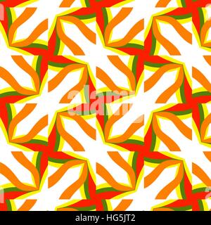 Festive arancio luminoso e soleggiato pattern. Ornamento vintage. Illustrazione Vettoriale
