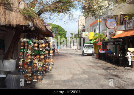 Mattina street in Playa del Carmen Foto Stock