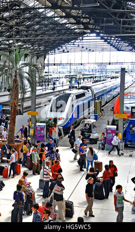 Lione la stazione dei treni di Parigi Francia Foto Stock