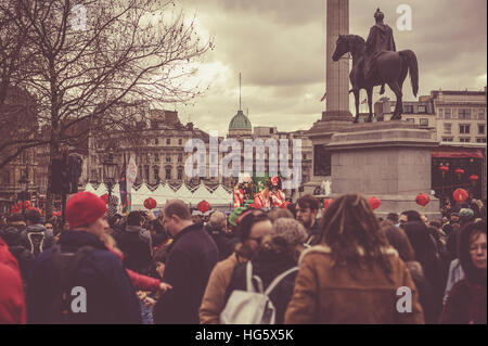 Capodanno cinese 2016 Londra Foto Stock