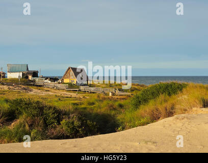 Uruguay, Rocha Dipartimento, Punta del Diablo, vista la Viuda Beach Dunes. Foto Stock