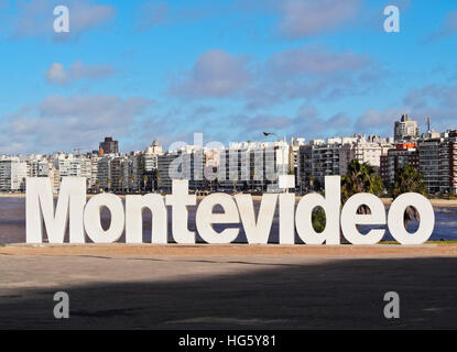 Uruguay, Montevideo, Pocitos, vista del segno di Montevideo. Foto Stock