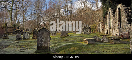 Balquhidder haunting cimitero,Sterling,Scozia, Regno Unito - Rob Roy MacGregors rosso luogo di riposo Foto Stock